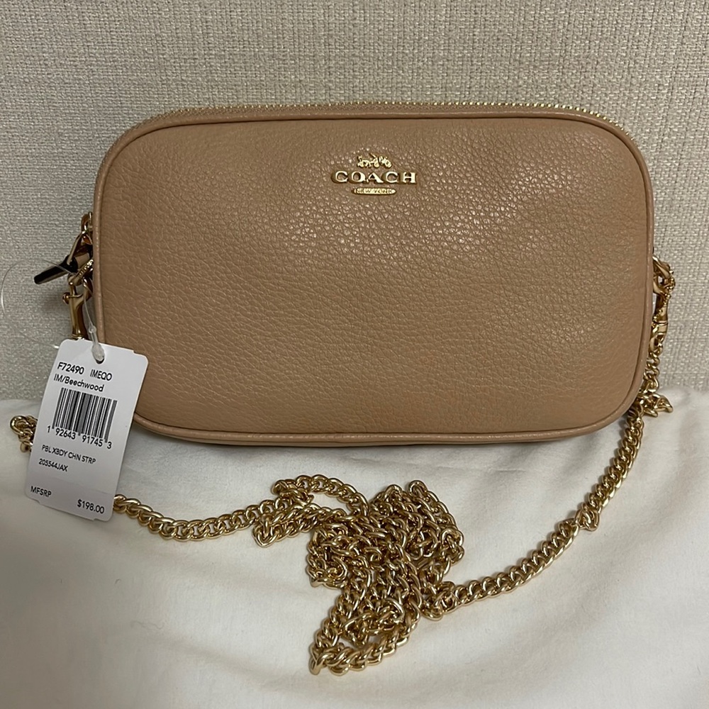 Coach Pebble Beachwood Crossbody Chain Bag